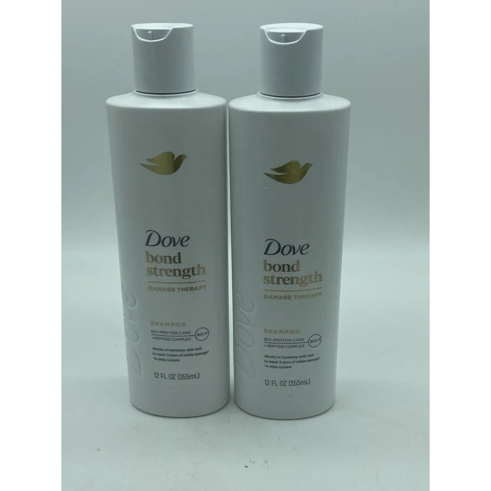 Dove Bond Strength Damage Therapy Shampoo Lot Of 2 12 Oz. Bio-Protein Repair